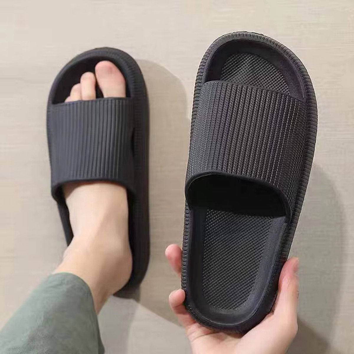 Antislip EVA Slippers 44-45 voor Mannen – Lichtgewicht Badslippers met Dikke Zool | Zomersandalen voor Douche, Badkamer & Thuis