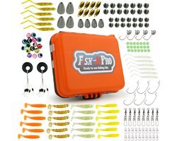Fish-Xpro Roofvis Visset - 205-Delig - Kunstaas - Softbaits - Visloodjes -Vishaakjes -Wartels - Lijnstoppers- incl. Tacklebox - Roofvissen - Snoek Baars