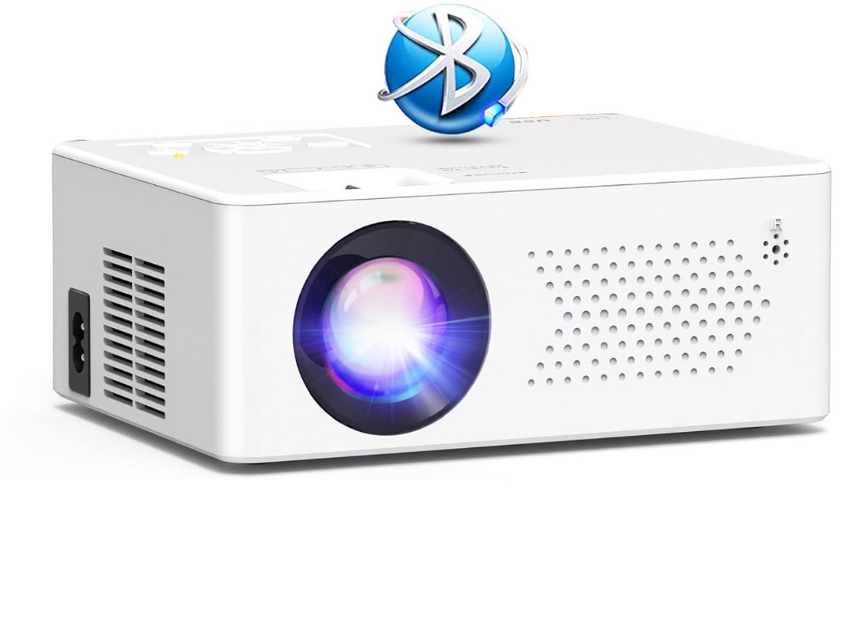 Mini Beamer - Film Projector met Bluetooth - Draagbare Beamer - 4K Kwaliteit - Wit