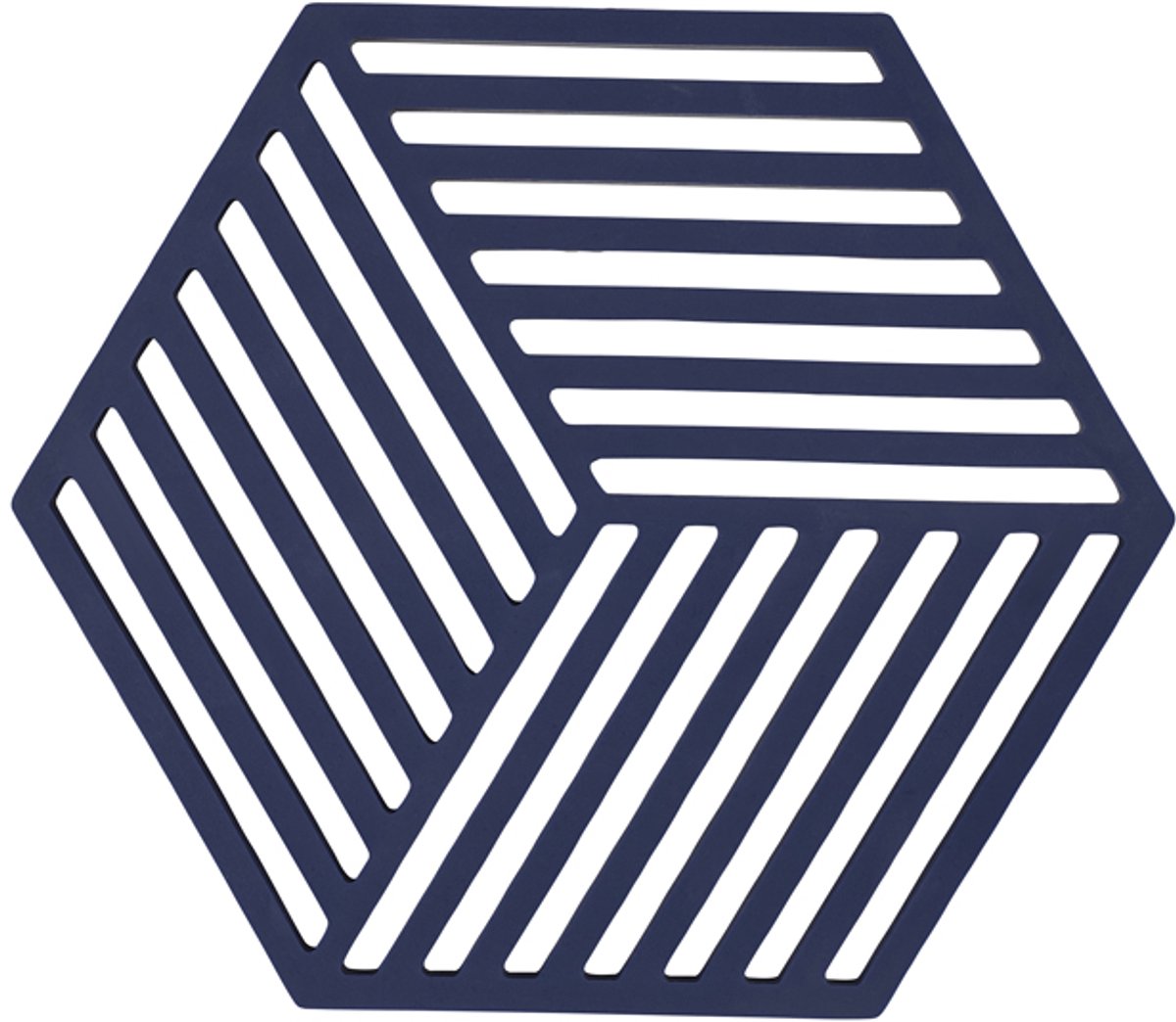 Zone Denmark Pannenonderzetter Hexagon – Onderzetters Pannen – Hittebestendig tot 250°C – Vaatwasserbestendig – Siliconen – 16 x 14 x 0,9 cm – Midnight