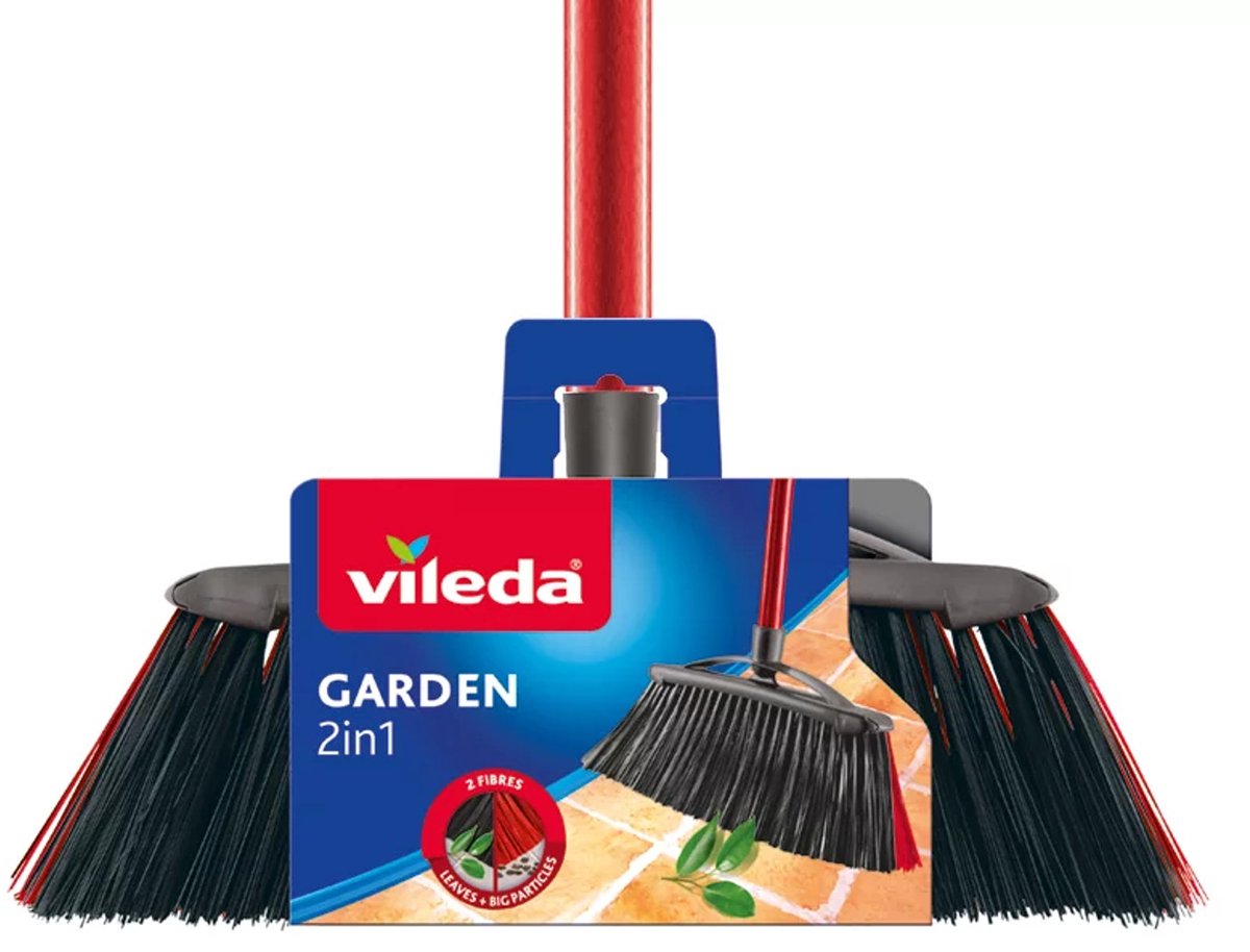 Vileda Brush Outdoor Broom 2in1 Garden + Stick