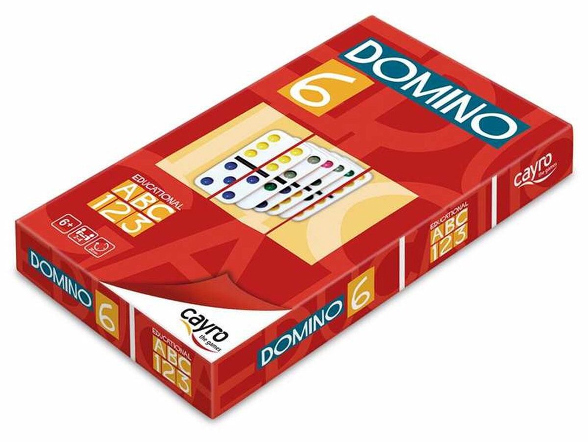 Cayro Domino Kleuren Dubbel 6 - Klassiek Domino Familiespel in Kartonnen Doos - 28 Gekleurde Stenen - 2-4 Spelers - Speelduur 30 Minuten - Vanaf 6 Jaar - Educatief Gezelschapsspel