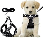 Harnais et laisse en polyester souple pour chien - Comfort - Zwart - XL