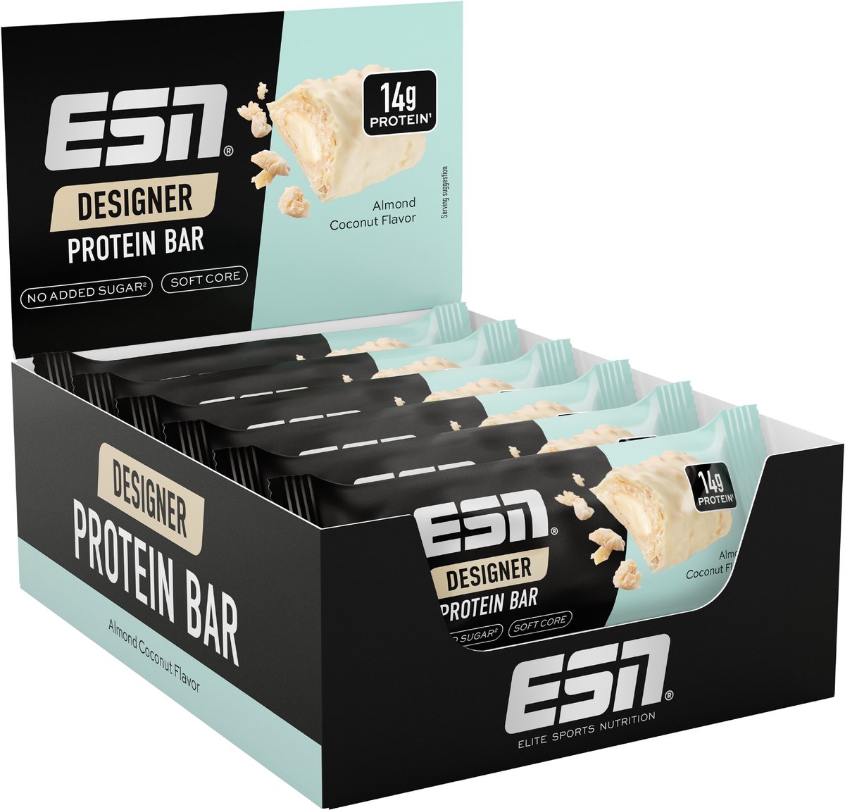 ESN Designer Bar Proteine Repen – Almond Coconut, 12 x 45 g – Ideaal Tussendoortje met 14 g Proteïne