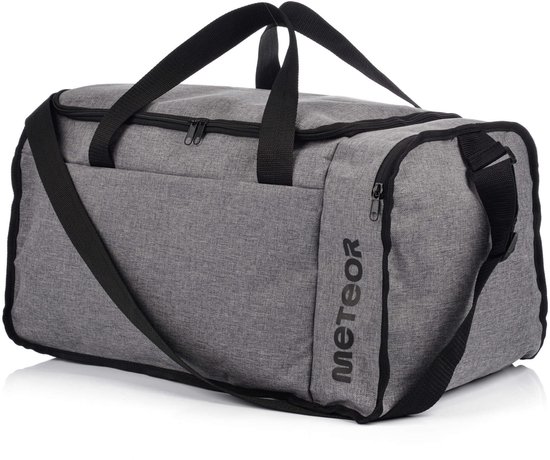Meteor Odyn - Fitness tas - Sportuitrusting - Ideaal voor sportschool en training - Grijs Gemêleerd / Zwart