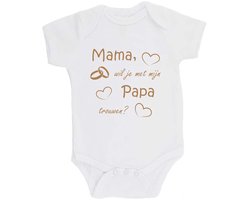 100% katoenen Romper bedrukt met grappige tekst Kado Cadeau Huwelijksaanzoek Aanzoek Huwelijk