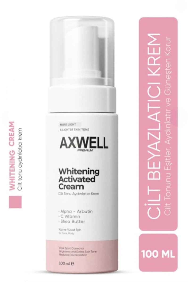 Axwell - Whitening Activated Cream 100 (ml.) | Verheldert en egaliseert de huid - Geschikt voor oksels, knieën & ellebogen | Hydrateert en voedt intensief | Voor een stralende, egale teint