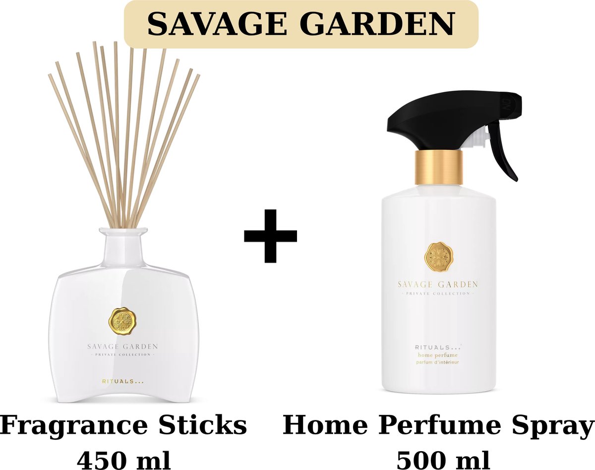 Rituals - Savage Garden - Duo set - Fragrance Sticks 450 ml + Home Perfume Spray 500 ml + Gift bag - Rituals Geurstokjes + Huisparfum