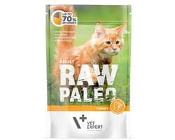 VetExpert Raw Paleo Serie - Natvoeding voor Volwassen Katten - Indyk 12x100g - Graanvrij