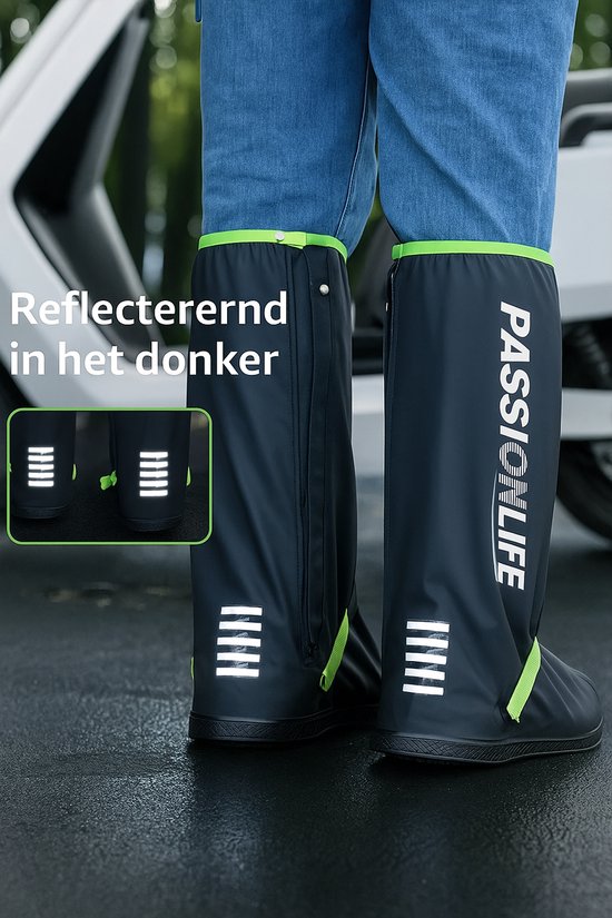 Waterdichte Overschoenen met Rits - Overschoenen fiets - Herbruikbare Regenschoenen voor Fiets & Scooter - Reflecterend, Antislip & Opvouwbaar - Schoenhoezen voor Fietsen, Wandelen, Kamperen & Motorkleding - Maat 44-46 — afbeelding 5