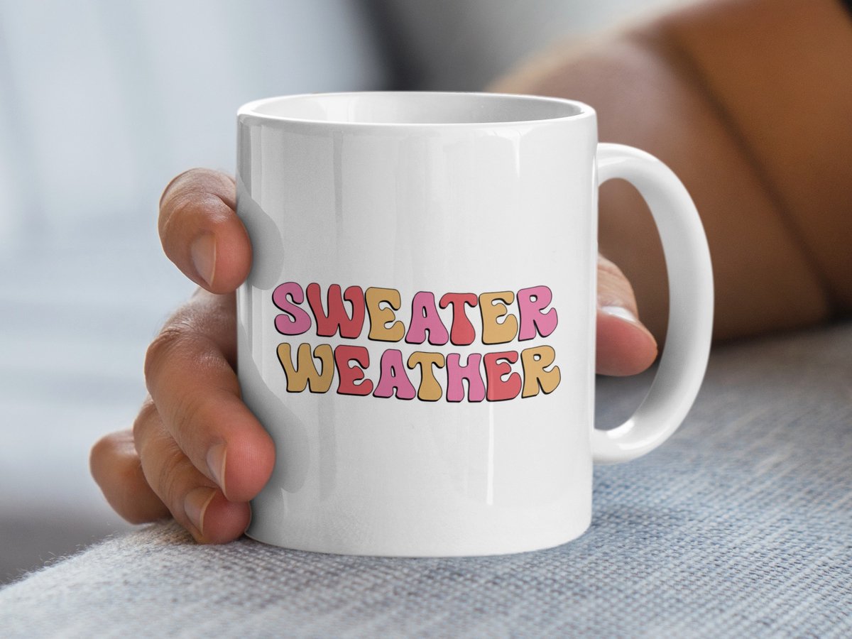 Sweater Weather Mug, Herfst Vibes Kop, Cozy Season Drinkware, Warme Drank Mok, Cadeau Idee