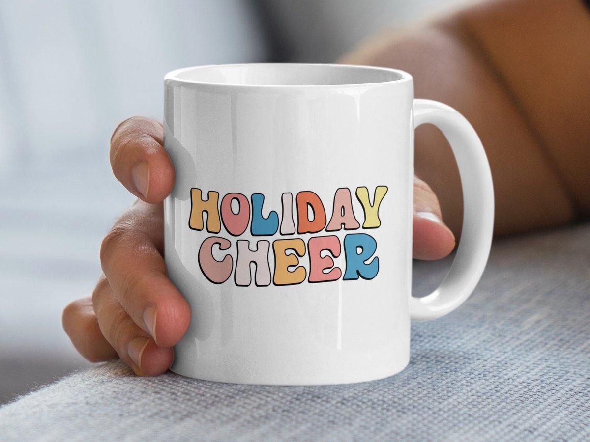 Feestdagenpret Mok, Vrolijkheid Mok, Kerst Mok, Retro Kerst Cadeau, Winter Mok, Warmte Mok