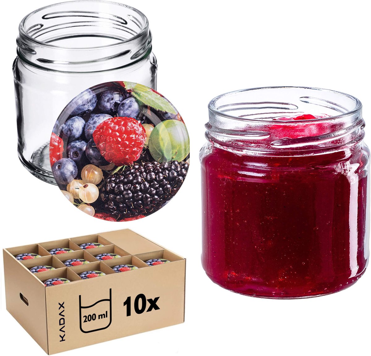 SUXNOS Inmaakpotten met deksel, 12 stuks, 470 ml, jampotten