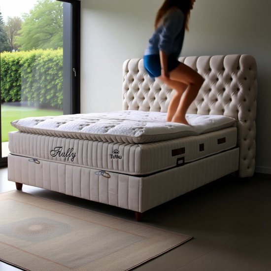 BSS Bedding Fluffy - Boxspring - Boxspring met Opbergruimte - 180x200 - Beige