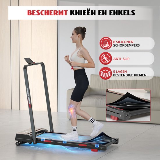 VOWVIT Elektrische Loopband voor Thuis met 7% Helling 4-in-1 Walking