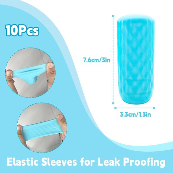 Reis 10 Stuks Siliconen Flessenhoezen Elastische Mouwen voor Lekvrij Herbruikbare Siliconen Toilettashoezen voor Body Wash Shampoo Container — afbeelding 2