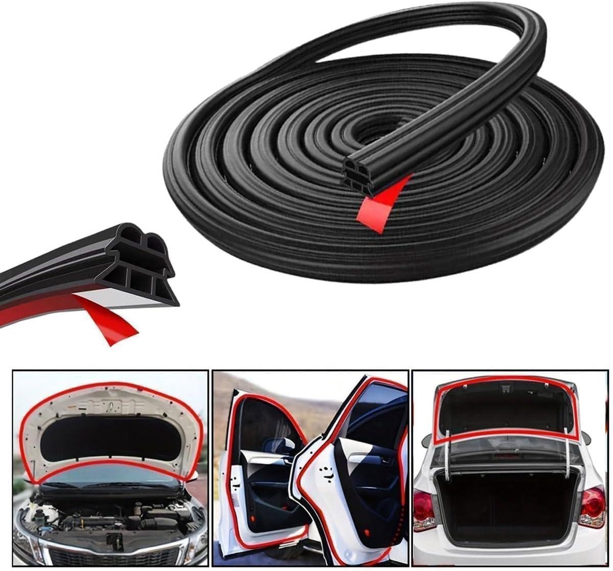 EUTRAS KSD2011 Deurafdichtingsprofiel 2,0-4,0 mm, houdt zonder lijm, rubberen afdichting voor autodeur, kofferbak en achterklep, Duitse industriële kwaliteit, Made in EU, 5 m