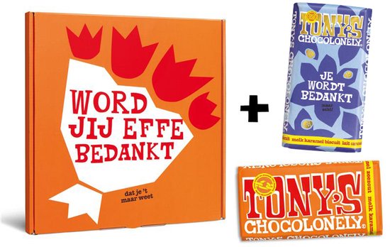 Tony’s Chocolonely – Melk Amandel Kletskop & Melk Karamel Zeezout – Bedankt