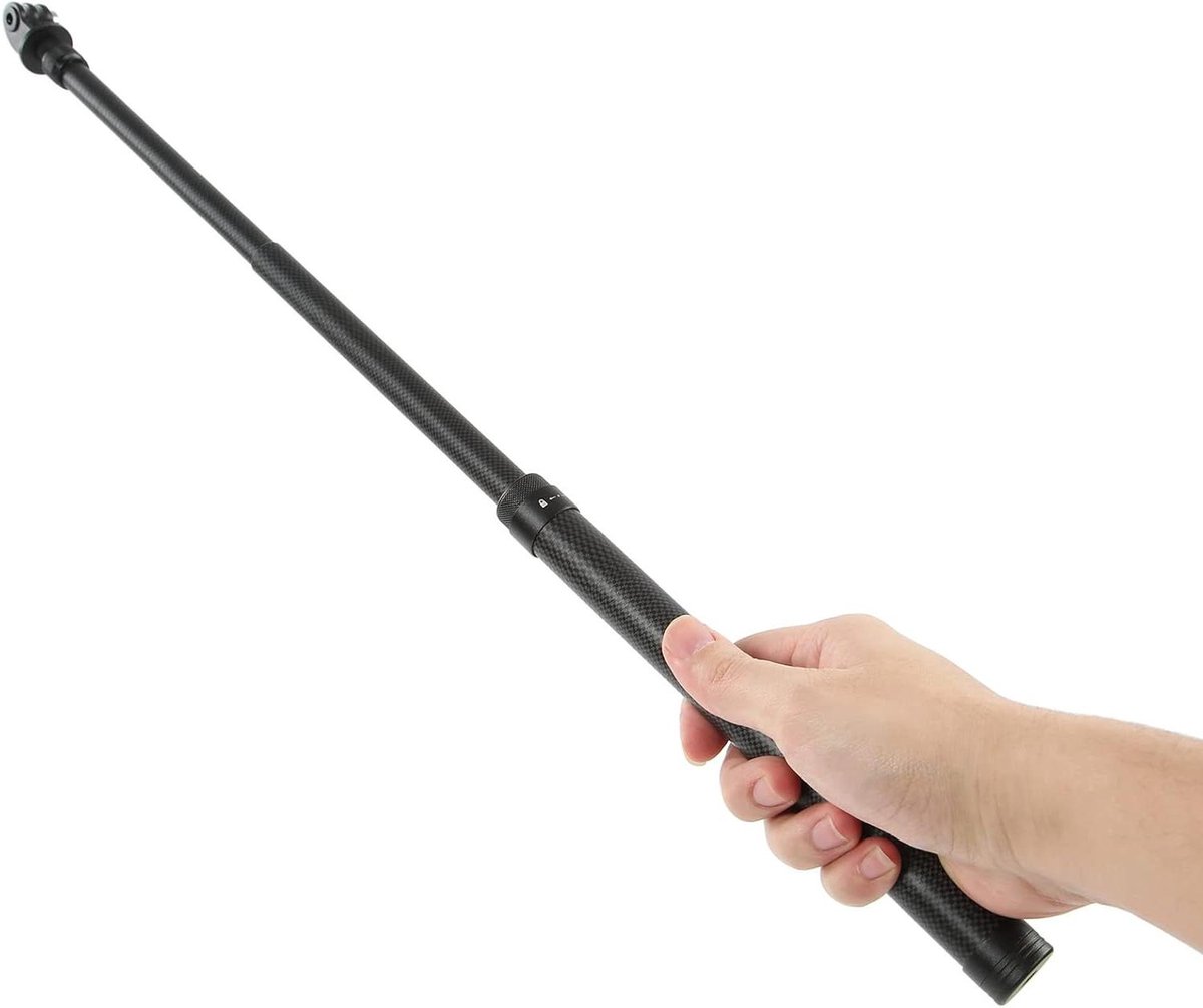 Allecto Plus - Carbon Fiber Selfie Stick voor Camera - 6 Secties - Verstelbare Lengte - Panoramafoto's - Lichtgewicht