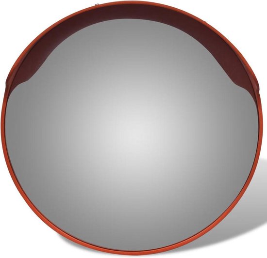 Miroir convexe à bord orange, 45 cm