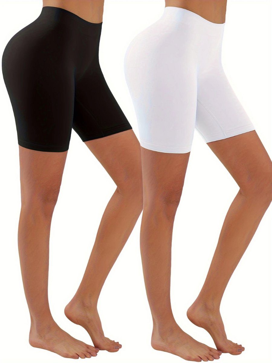 Nivard Biker Short Dames Korte Legging Lange Onderbroek Bikershort Met Pijpjes 2 Pcs Zwart