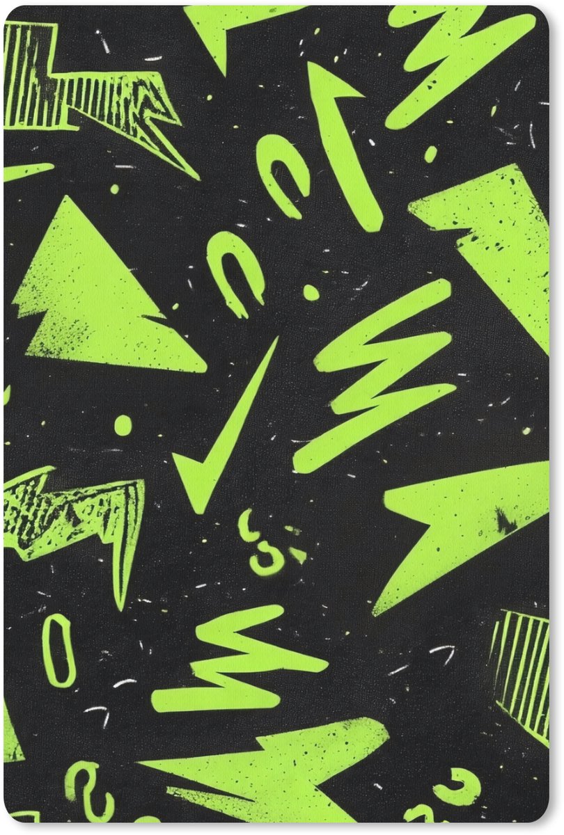 Muismat 18x27 cm - Mousepad Gaming - Vormen - Pijlen - Abstract - Zwart - Muismatten