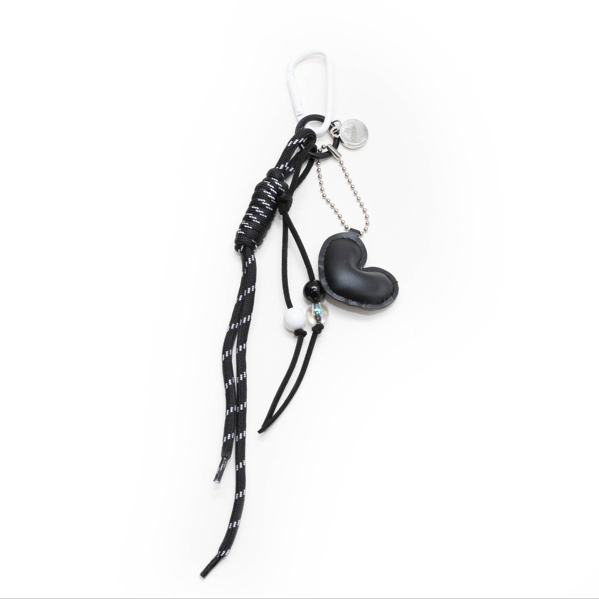 xoxo Wildhearts Bag Charm - Rope Heart - Black - Hangertje voor handtas - Accessoire voor dames tas - Touwtje met hart - Hartjesketting - Sleutelhanger - Zwart