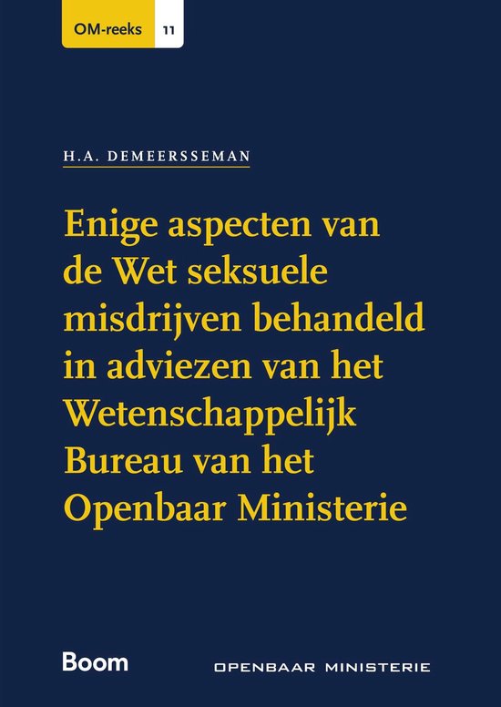 OM-reeks 11 - Enige aspecten van de Wet seksuele misdrijven  ... - cover