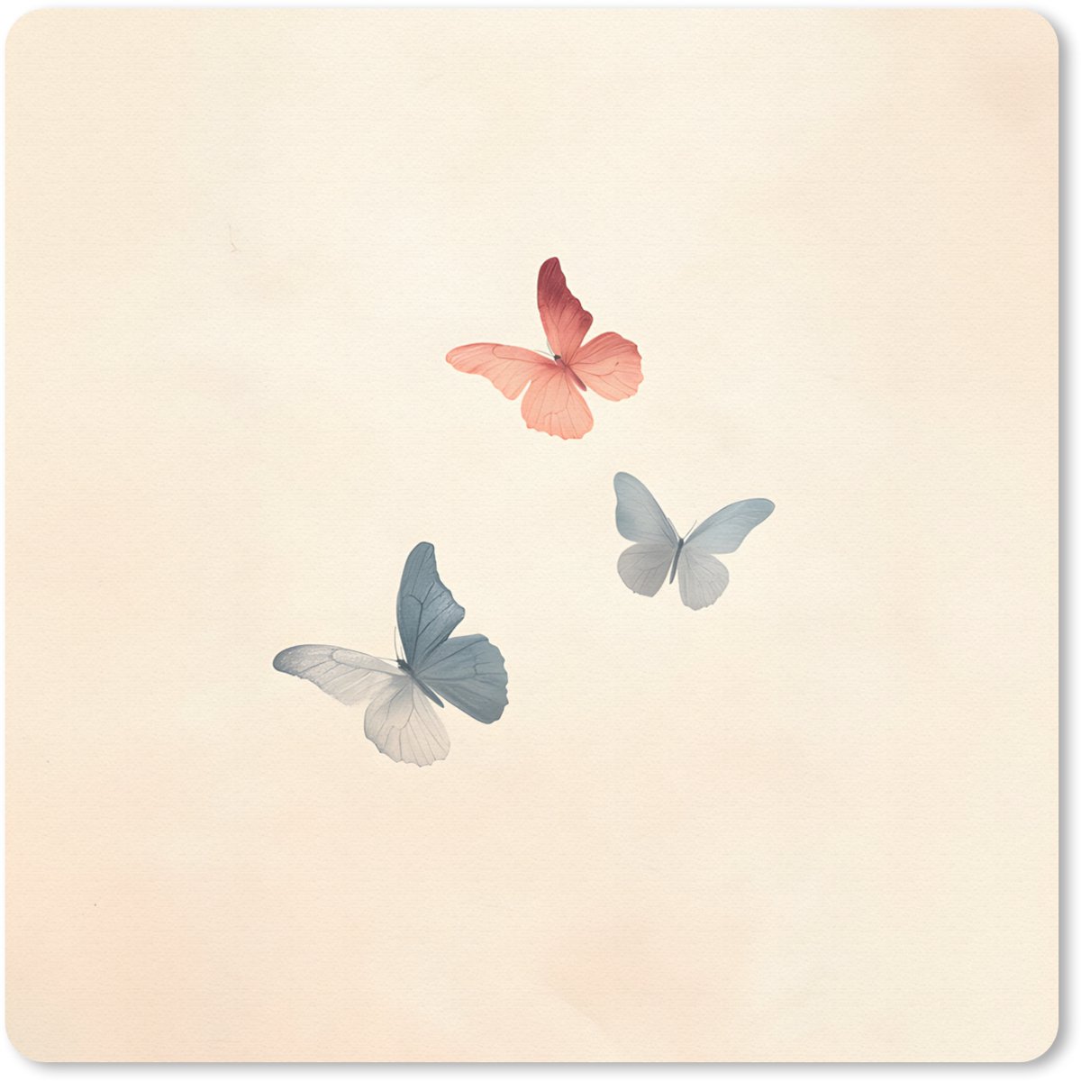 Muismat 30x30 cm - Mousepad Vlinders - Minimalistisch - Roze - Muismatten