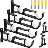 Supports de tringle à rideaux - 6 pièces - noir - pour diverses applications