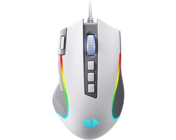 StayPowered RGB Gaming-Muis - Razendsnelle Reacties voor Elke Game - 11 Programmeerbare Toetsen - 8000 DPI - Rapid Fire Button - Ergonomisch Klauwdesign - RGB Verlichting - Matte Grip - Grijs/Wit - Levering Sneller dan Aangegeven!