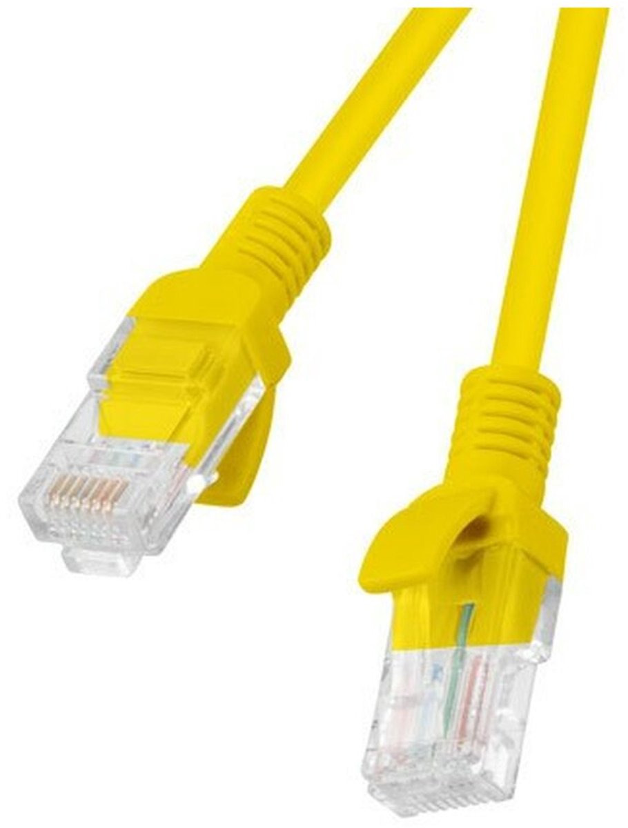 Stevige UTP-netwerkkabel categorie 5e Lanberg PCU5-20CC-0050-Y Geel 50 cm