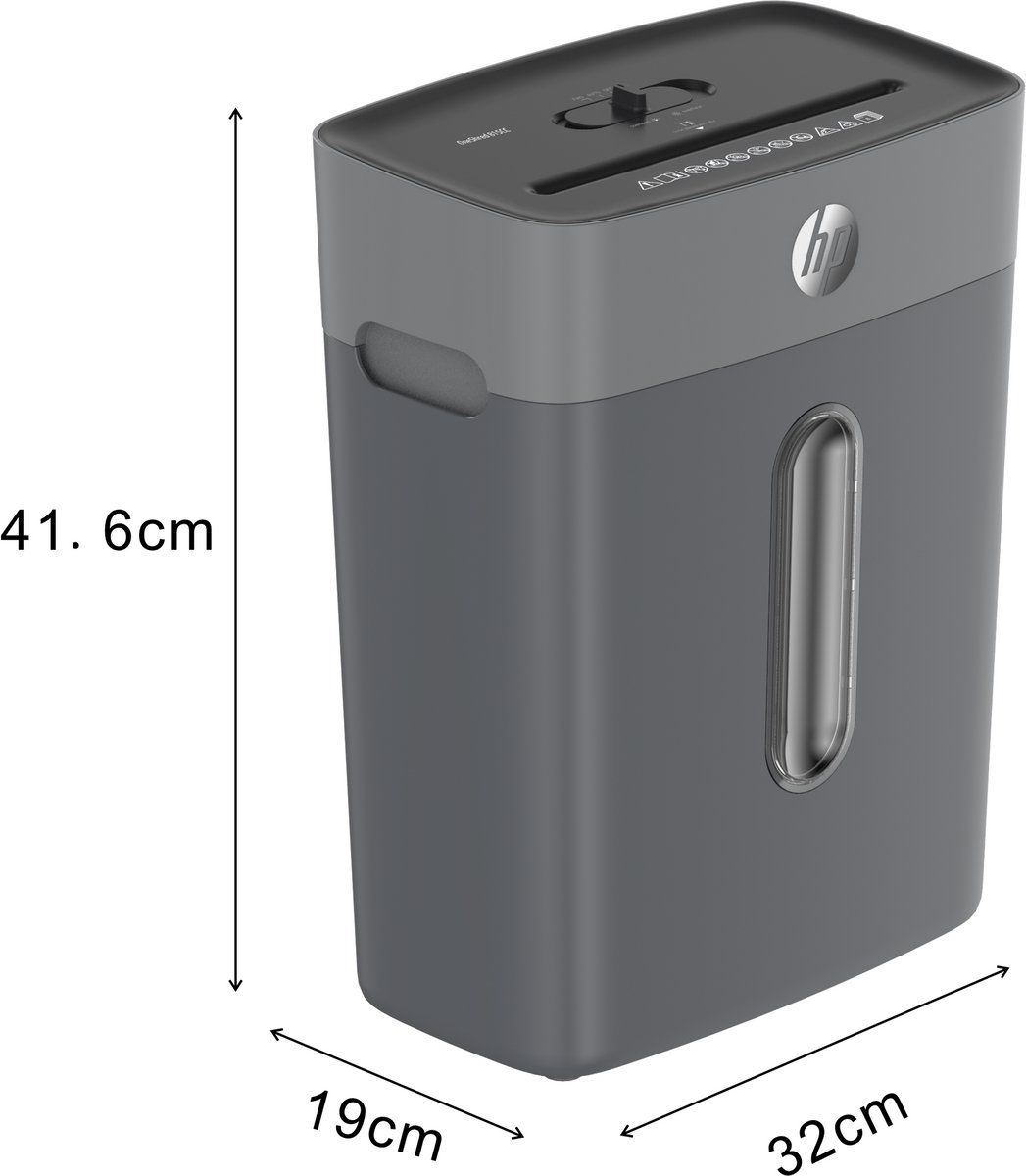 HP OneShred 815CC - Papierversnipperaar - 8 Vel, P-4 / DIN 66399 - Shredder - 15L - Kantoor/ Thuisgebruik - Antraciet thumbnail 3