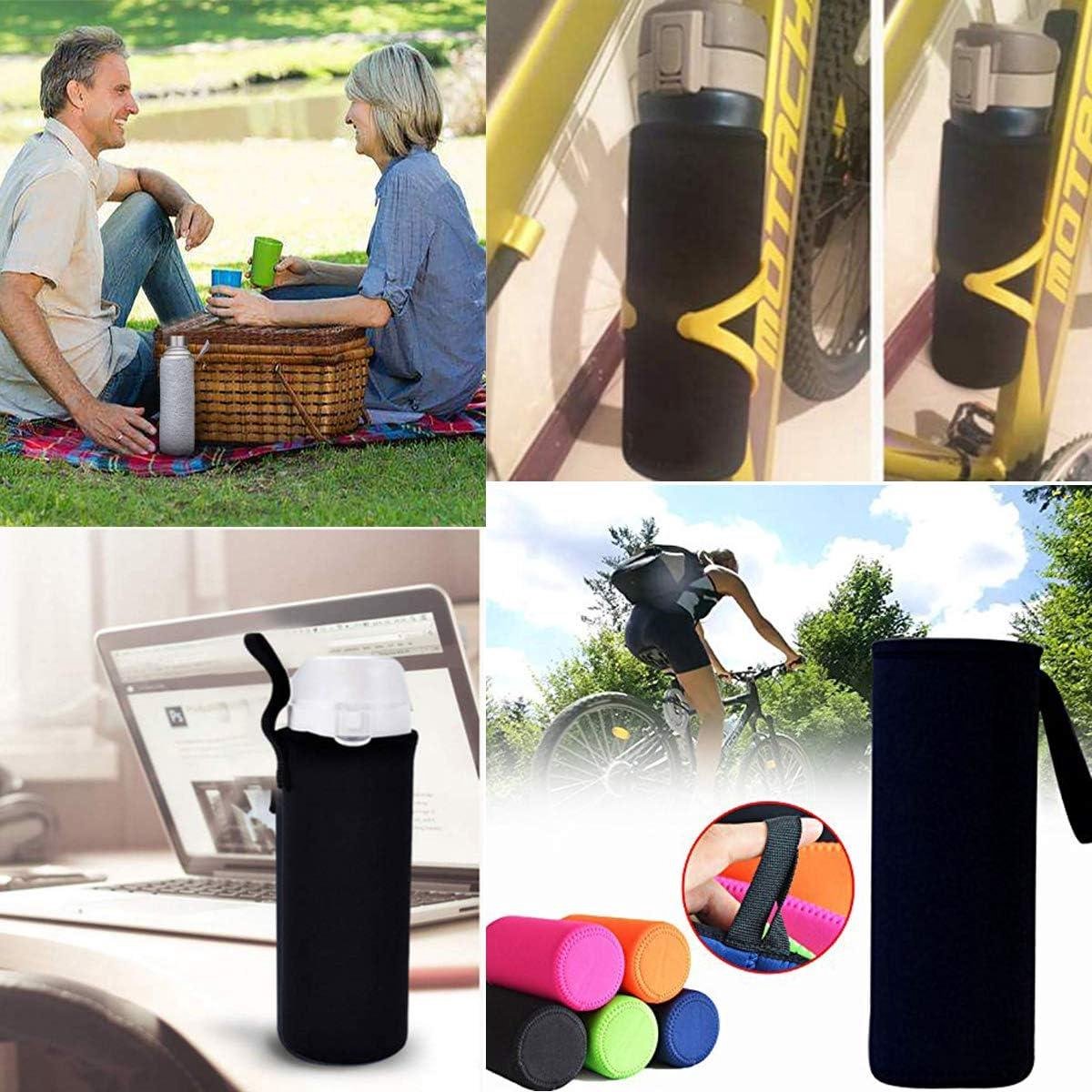 Allecto Plus - Neopreen Flessenhoes 8-Pack voor Drinkflessen - Geïsoleerde Beschermhoes voor Klimmen, Hardlopen, Fietsen - Outdoor Activiteiten - Zwart, Blauw, Roze, Marineblauw