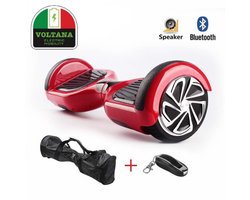 VOLTANA Hoverboard ROOD, BLUETOOTH, TAOTAO, SAMSUNG accu, 700Watt, DRAAGTAS Led verlichting, Afstandsbediening, Aluminium Design velgen, Rubberen bumpers