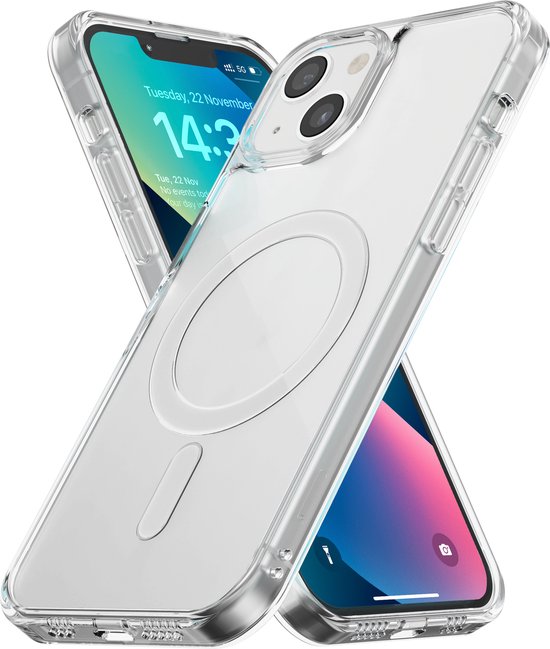 Coque MagSafe transparente iPhone 13 - Coque anti-choc transparente MagSafe iPhone 13 Coque transparente