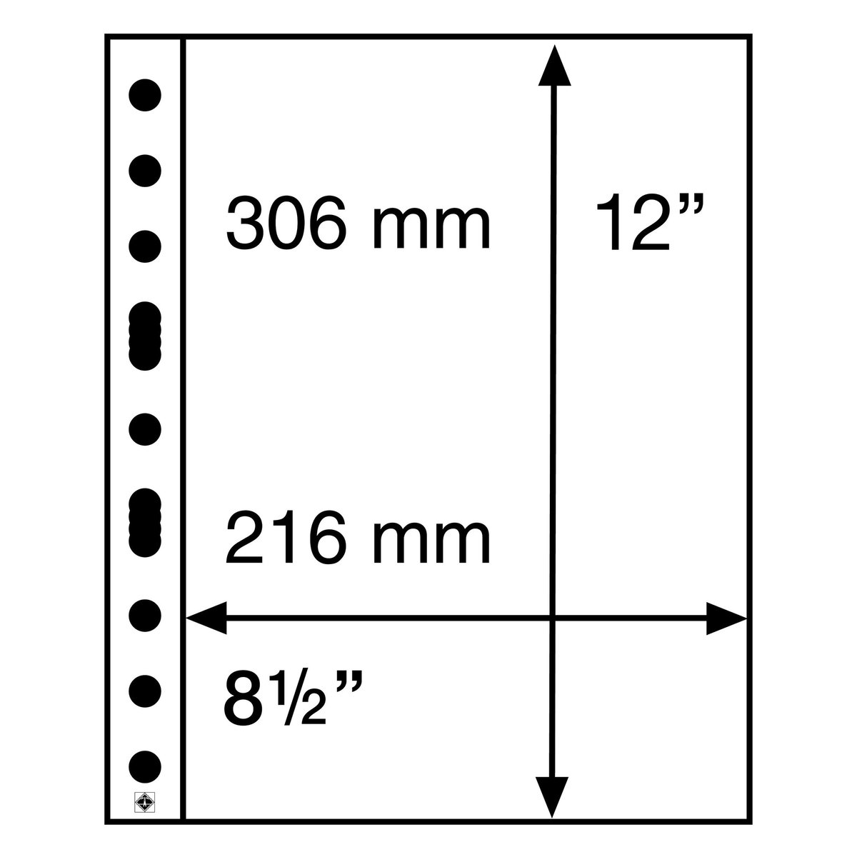 Leuchtturm Opbergbladen 1 C - set van 5 transparante bladen met insteekvak A4 formaat - GRANDE