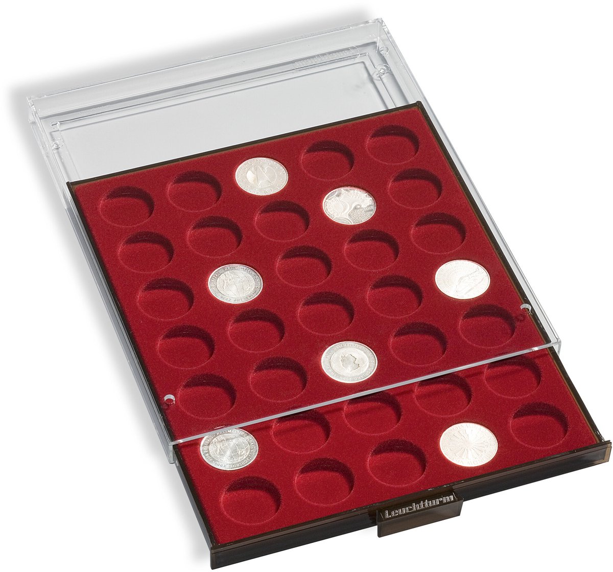 Stapel element, MB - voor Euromunten sets (5 sets) Rookleur / Transparant
