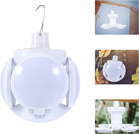 Solar Outdoor Opvouwbaar Licht Draagbare Usb Oplaadbare Led Lamp Zoeklicht Camping Zaklamp Noodlamp Voor Stroomuitval van Merkloos — afbeelding 2
