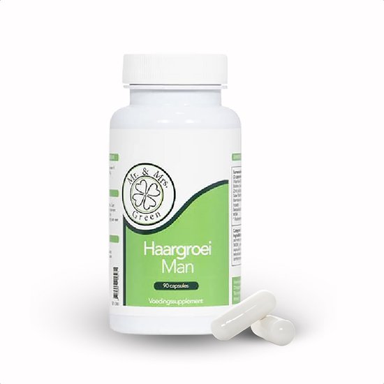 Mr and Mrs Green - Haargroei Man - Voedingssupplement Met Saw Palmetto, Biotine & Zink - Ondersteunt Sterk & Glanzend Haar
