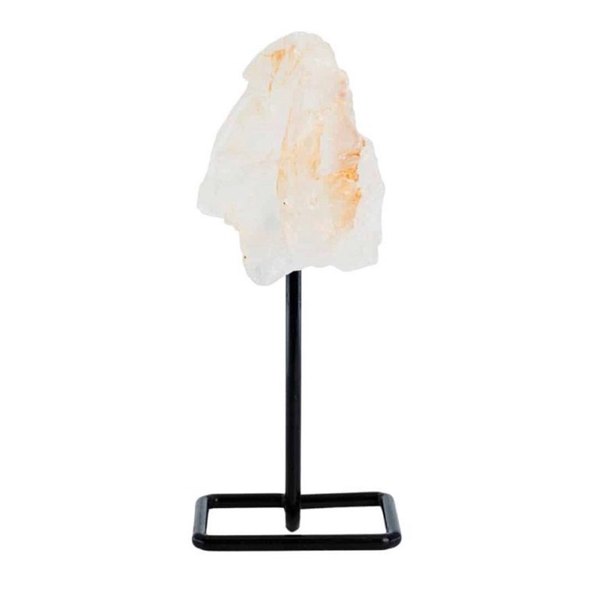 Ruwe Edelsteen Bergkristal op Metalen Standaard(12 cm)