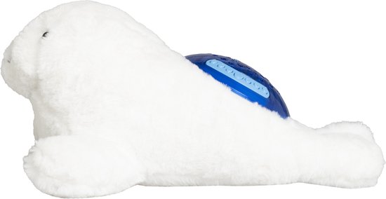 Funmuch baby knuffel zeehond - White noise knuffel - Knuffel met lichtprojector - Slaapliedjes - Witte ruis - Nachtlampje baby - Vanaf 0 jaar - Wit