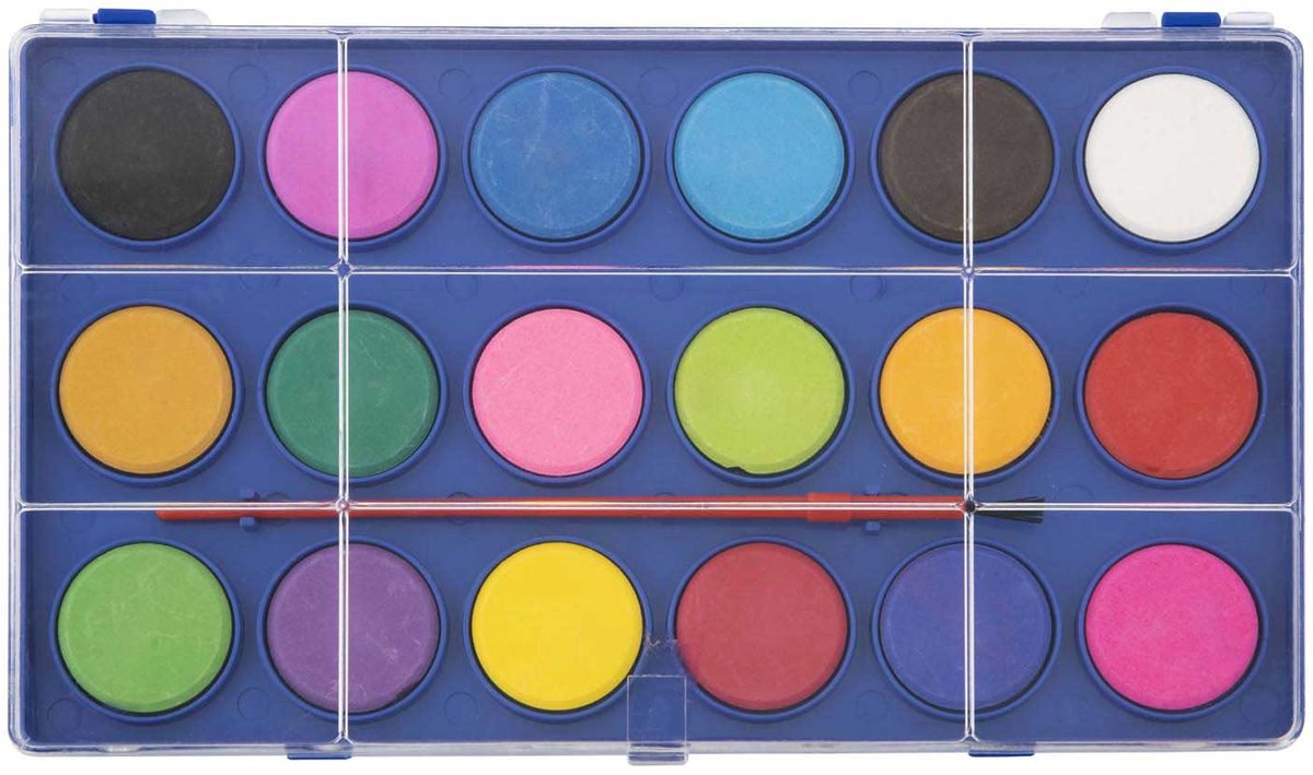 Grafix© - Waterverf - 18 Kleuren met penseel - Aquarelverf - Paaseieren - Waterverf kinderen — afbeelding 4