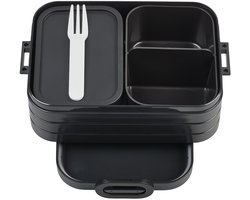 foto van Mepal Bento Lunchbox midi – Broodtrommel - 4 boterhammen - Nordic black