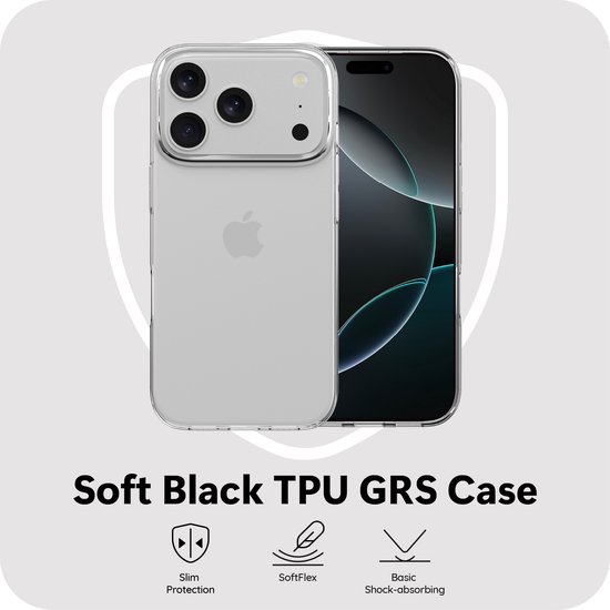 Coque Cazy compatible avec iPhone 17 Pro - Coque Siliconen - Flexible 100% GRS - Transparente