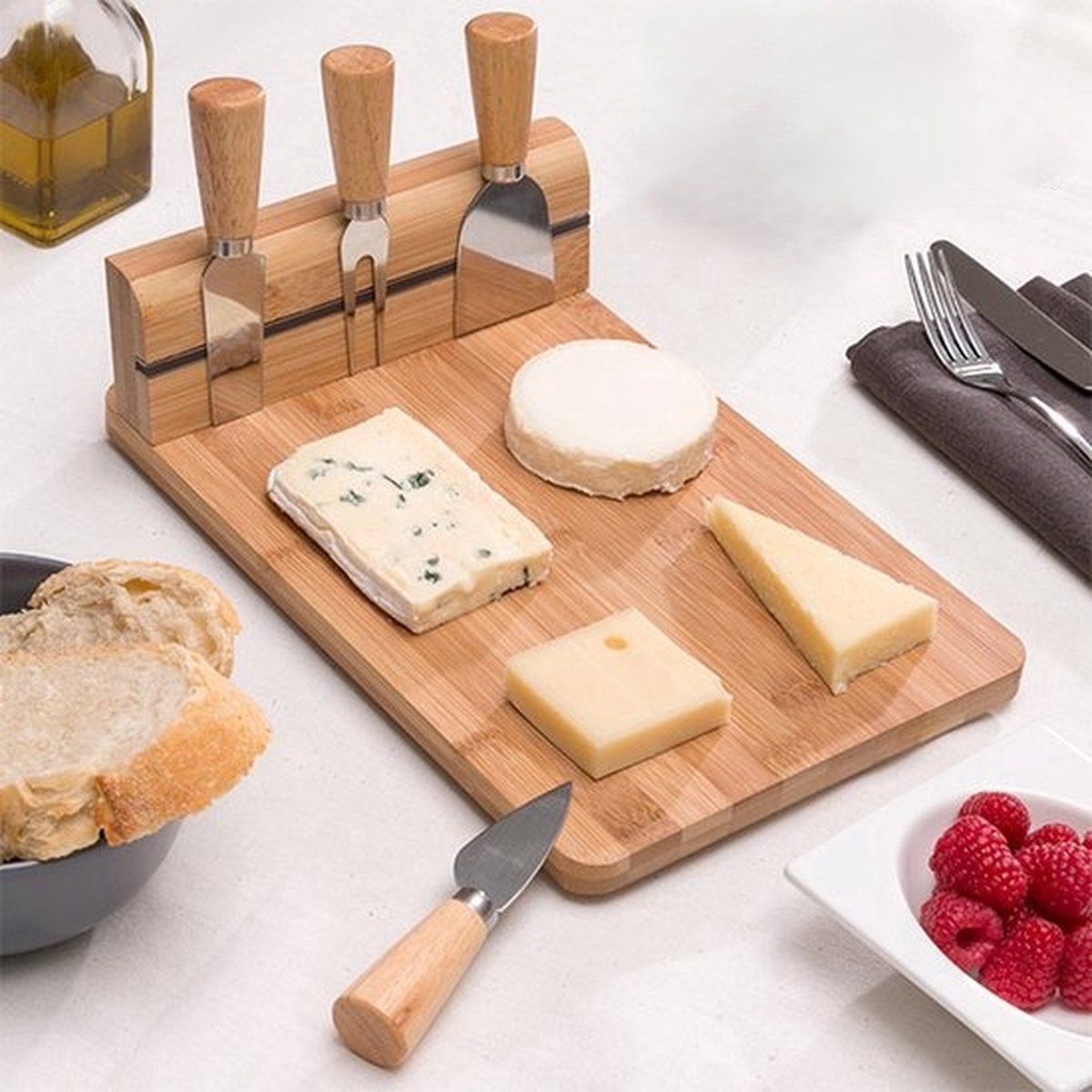 Excellent Houseware Kaasplankje met 4 Mesjes - Bamboe — cadeau in Kookcadeaus - foto 7