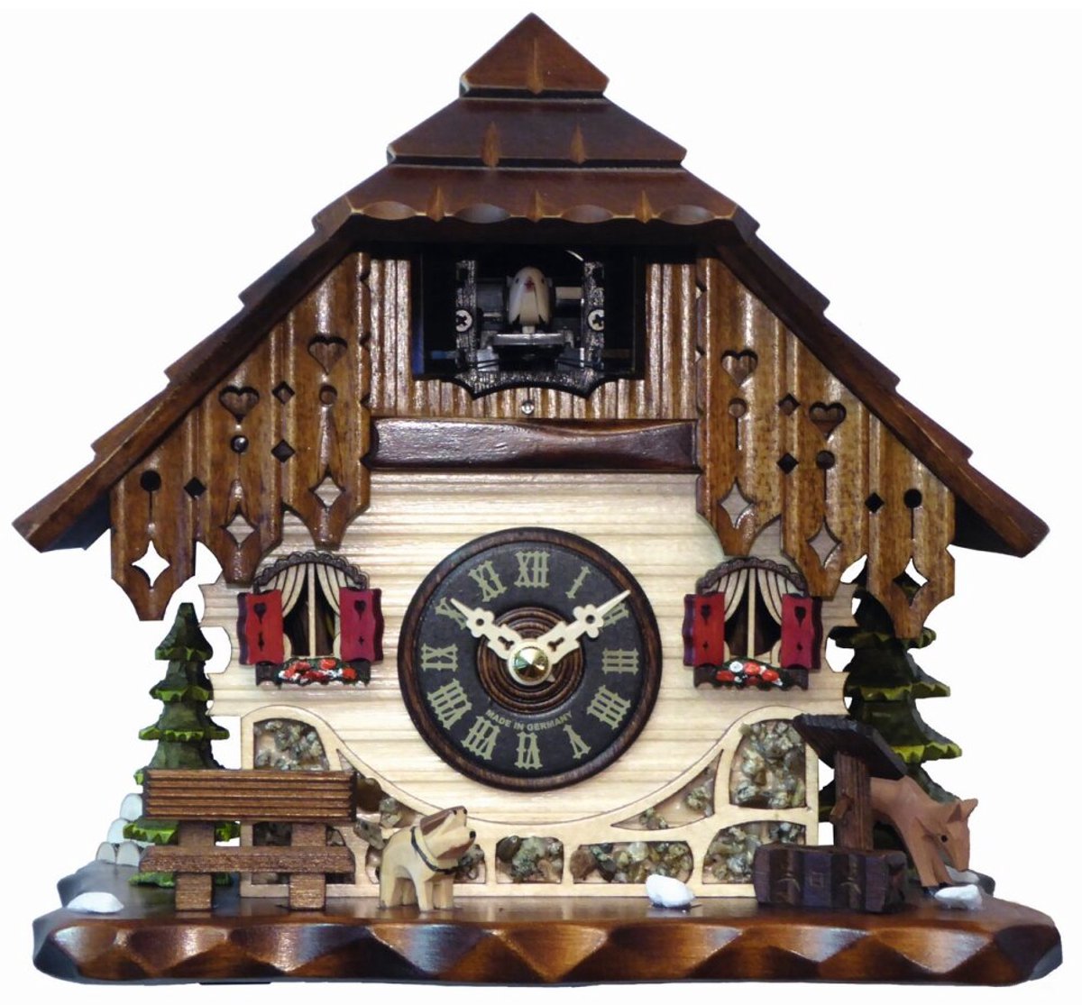 Engstler 40310_Q - Koekoeksklok - Kwarts - Notenhout - 22 cm