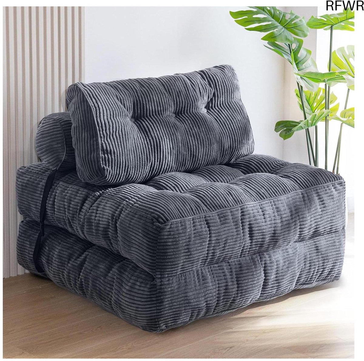 RFWR® Opvouwbare slaapbank en slaapstoel met kussen, comfortabele lounge voor kleine ruimtes