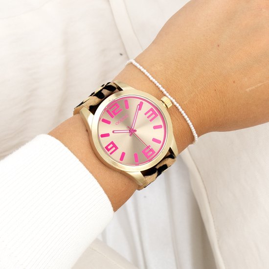 Montres OOZOO - Montre dorée avec bracelet en cuir - C1099