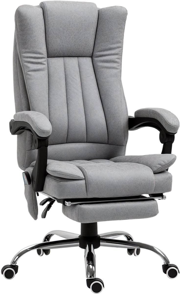 Vinsetto-Bürostuhl-Mikrofaser, Stahl-62L x 67B x 113-120H cm-Grau